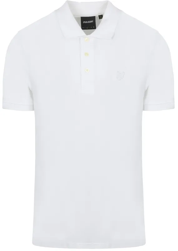 Lyle and Scott Tonal Eagle Polo White maat L