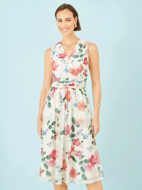 Yumi Blurred Floral Midi Dress