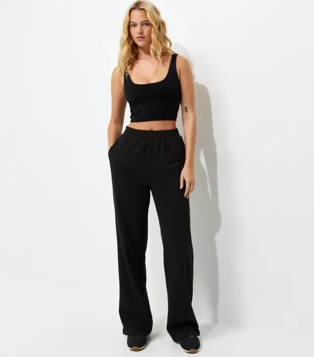 Tall Black Wide Leg Joggers