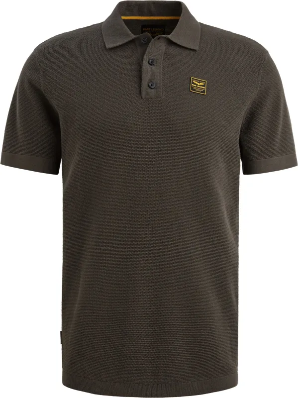 PME Legend Polo Shirt Knitted Structure Green Dark Green maat 3XL