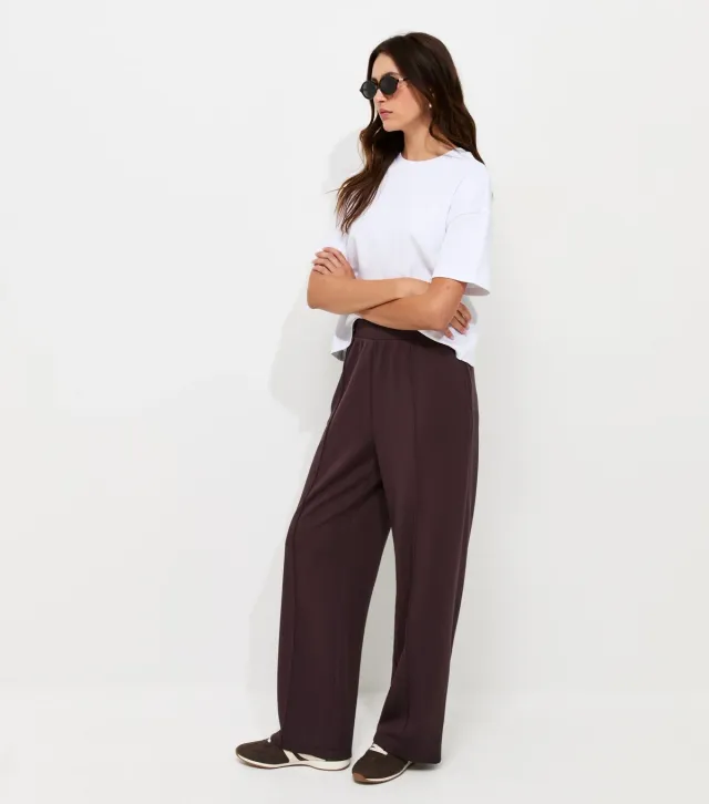 Premium Dark Burgundy Wide Leg Joggers