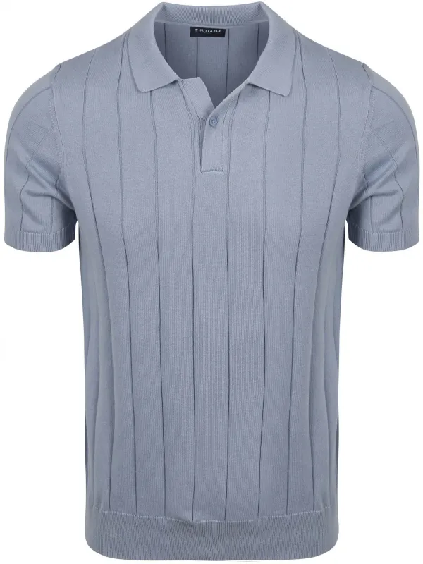 Suitable Respect Polo Shirt Drop Needle Steel Blue maat 3XL