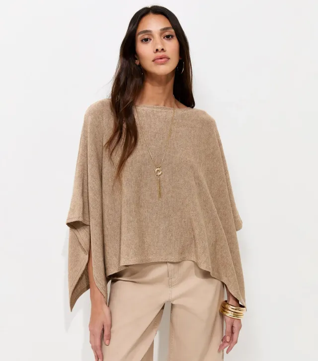 Oatmeal Draped Cape & Vest Top