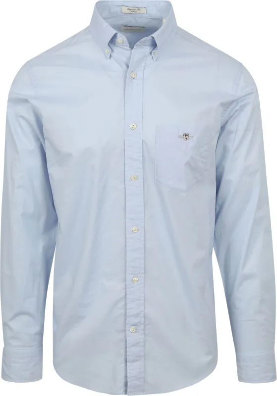 Gant Casual Shirt Poplin Light Light blue Blue maat 3XL