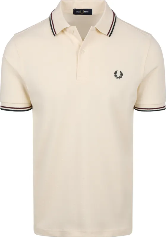 Fred Perry Polo Shirt Twin Tipped M3600 Ecru 84A Off-White maat L