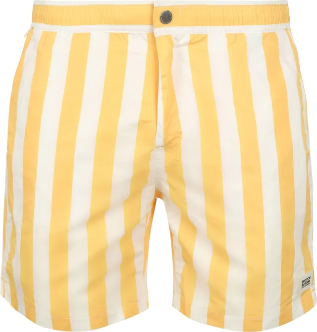 Scotch & Soda Swim Shorts Striped Yellow maat L