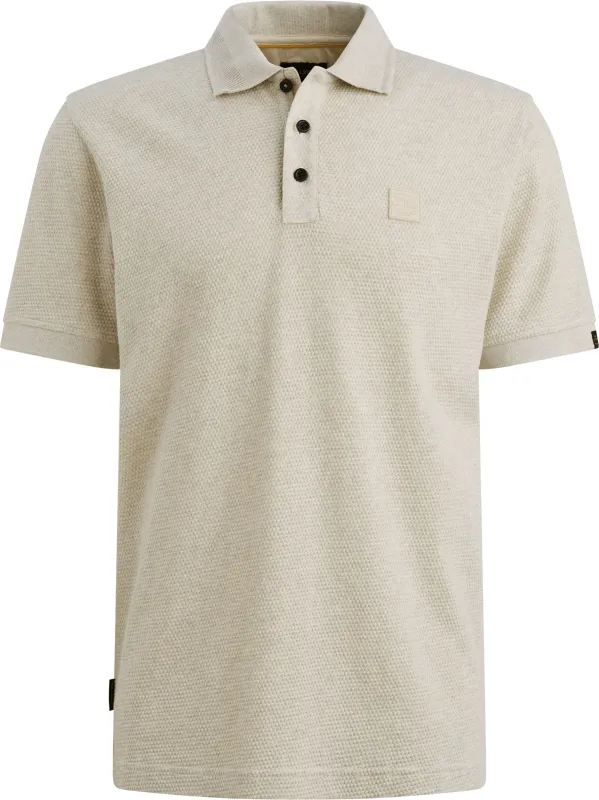 PME Legend Polo Shirt Popcorn Jersey Ecru Off-White Beige maat 3XL
