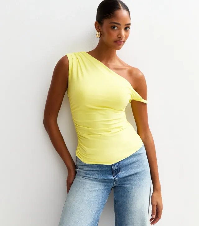 Yellow Twisted Off The Shoulder Top