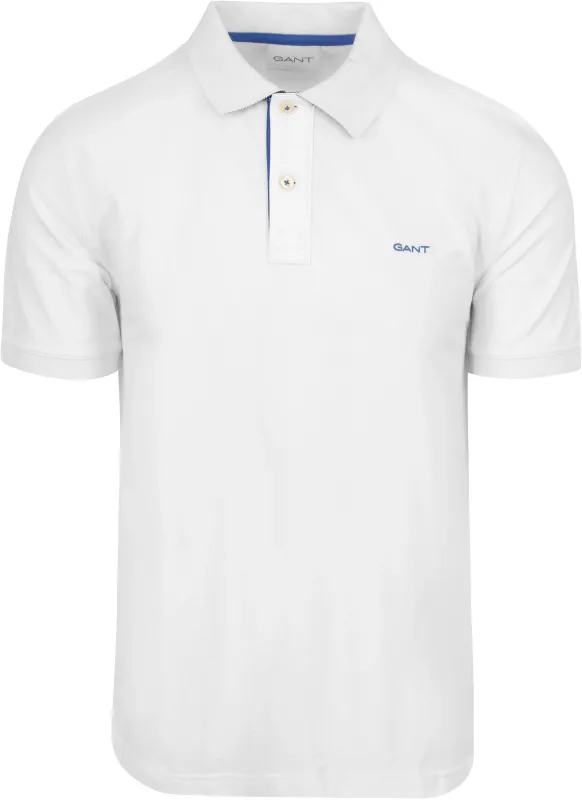 Gant Contrast Piqué Polo Shirt White maat 3XL
