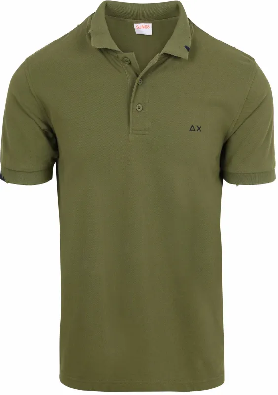 Sun68 Polo Shirt Vintage Green maat 3XL