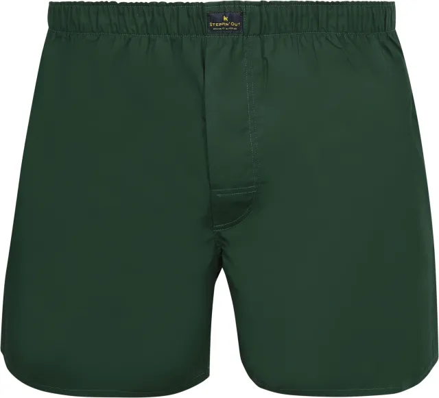 Steppin' Out Poplin Boxershort Racing Dark Green Dark Green maat L