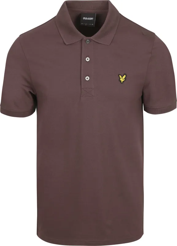 Lyle and Scott Polo Plain Espresso Brown maat L