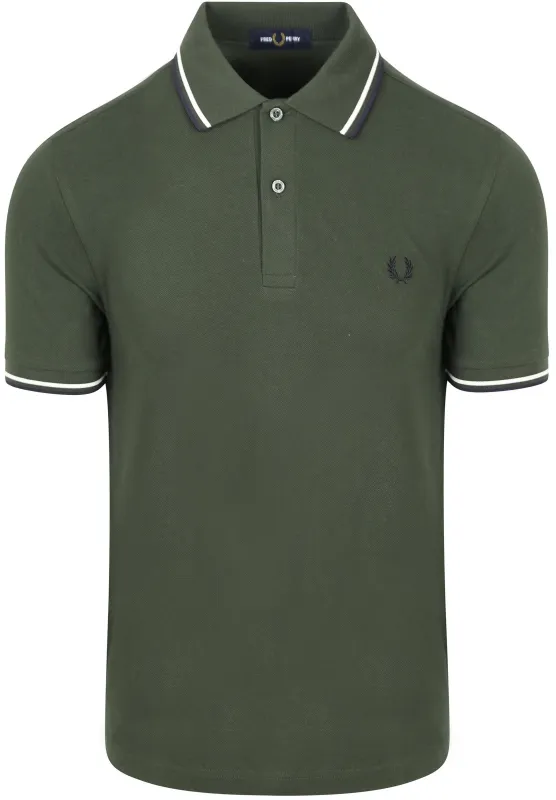 Fred Perry Polo Twin Tipped M3600 Dark 53A Green Dark Green maat L