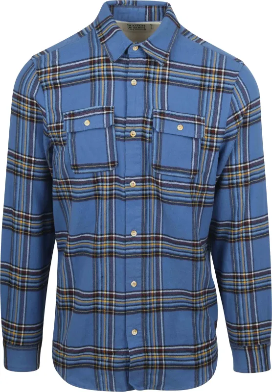 Scotch and Soda Flannel Shirt Blue maat L