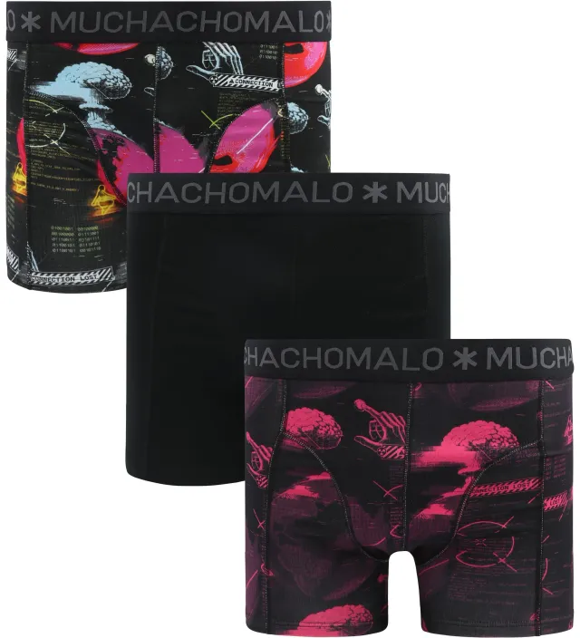 Muchachomalo Boxershorts 3-Pack Binary Black maat L