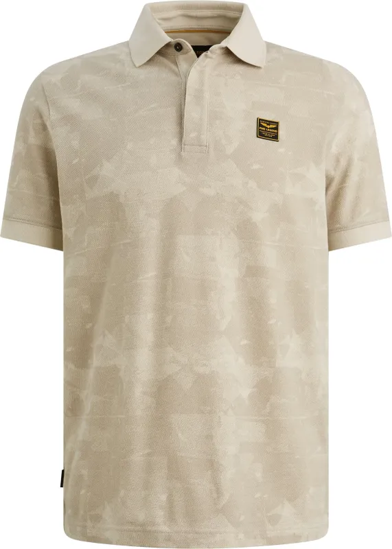PME Legend Polo Shirt Piqué Print Beige maat 3XL