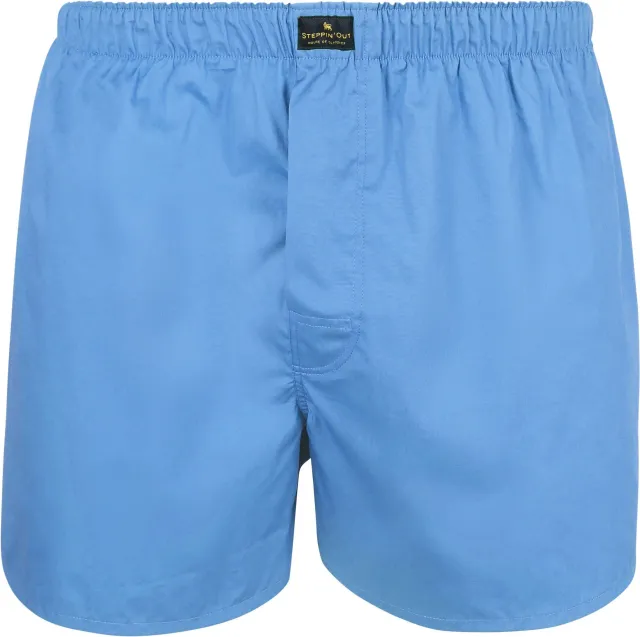 Steppin''Out Boxer Shorts – Mid Poplin Blue maat M