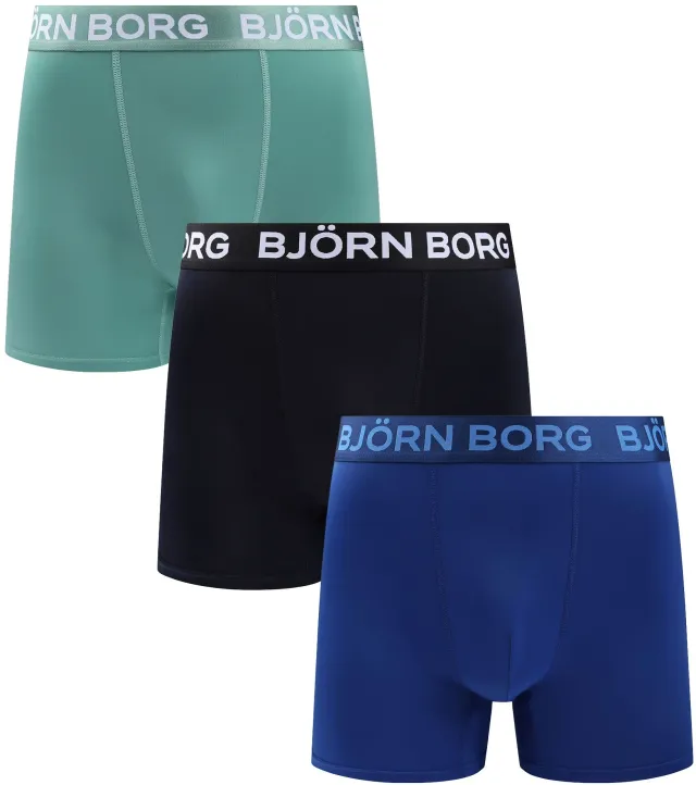 Bjorn Borg Boxers Microfiber 3-Pack Multicolour Blue Dark Blue maat M