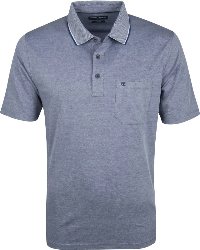 CASAMODA Polo Shirt Navy Design Dark Blue Blue maat 3XL