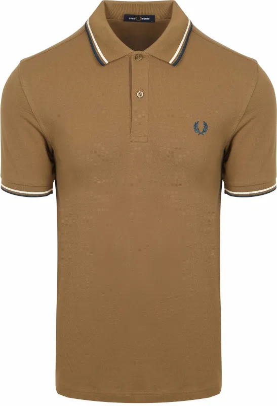 Fred Perry Polo Twin Tipped M3600 Z60 Brown maat L