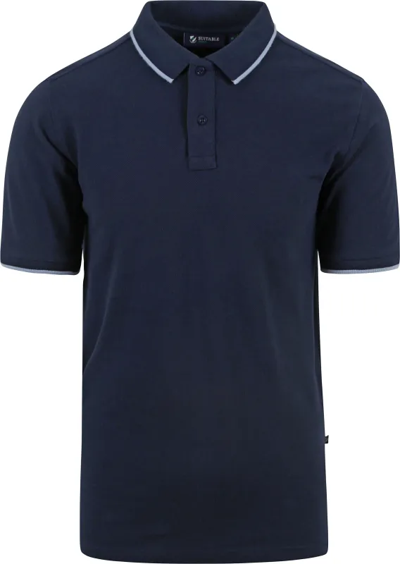 Suitable Respect Polo Shirt Tip Ferry Navy Blue Dark Blue maat L