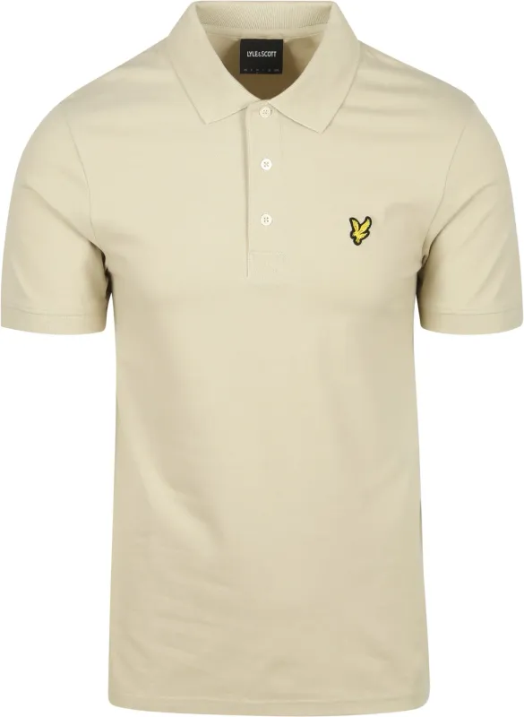 Lyle & Scott Polo Plain Grey Taupe Beige maat M