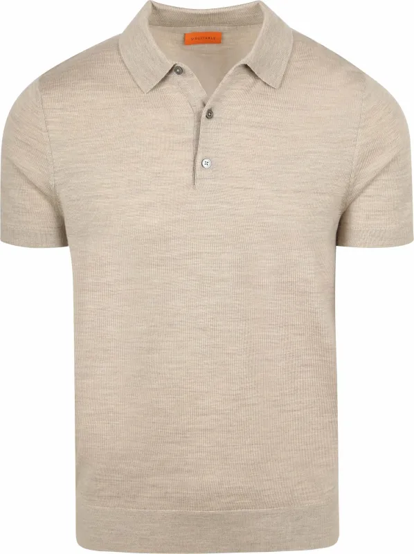 Suitable Polo Shirt Rishi Merino Wool Beige maat L
