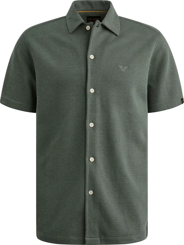PME Legend Short Sleeve Shirt Jersey Interlock Balsam Green Dark Green maat 3XL