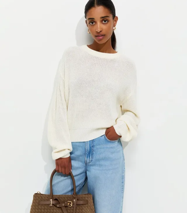 Cream Ribbed Knit Meet The Jean Jumper