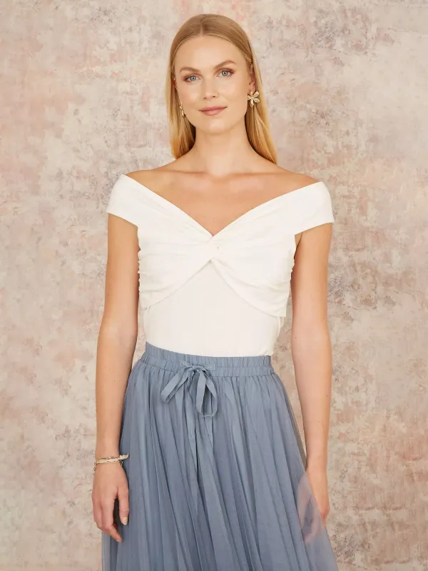 Yumi Bardot Knot Top