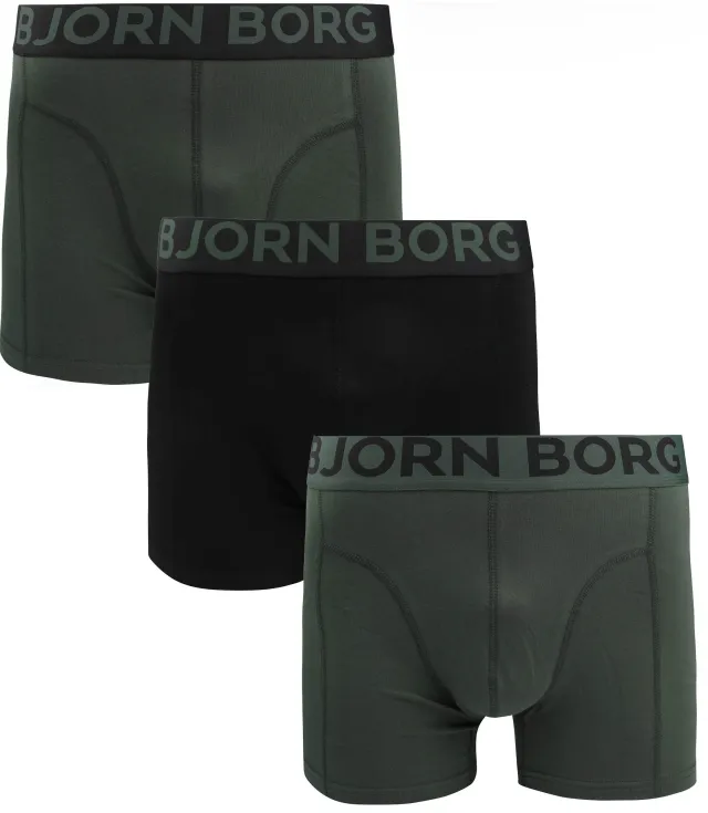 Bjorn Borg Boxers 3Pack Green Dark Green maat L