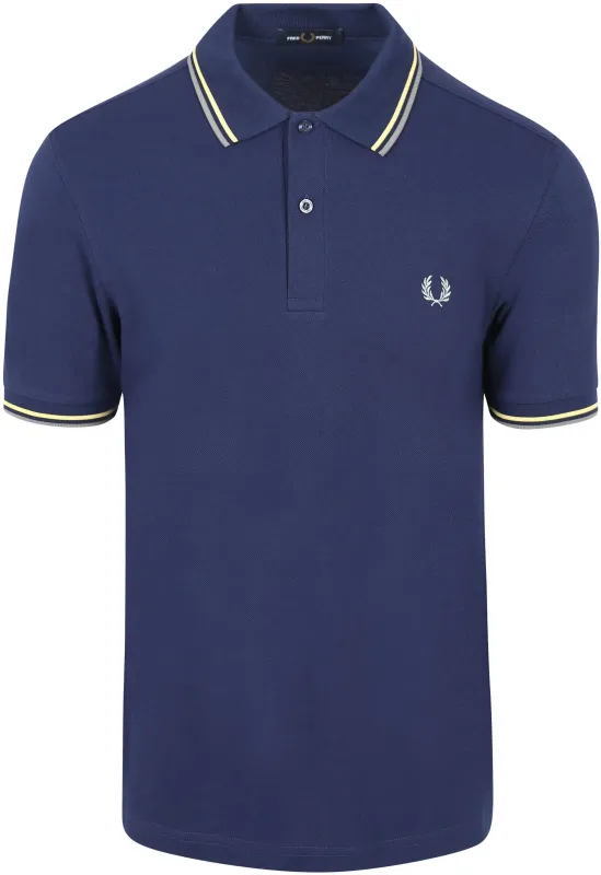 Fred Perry Polo Twin Tipped M3600 Dark 48A Blue Dark Blue maat L