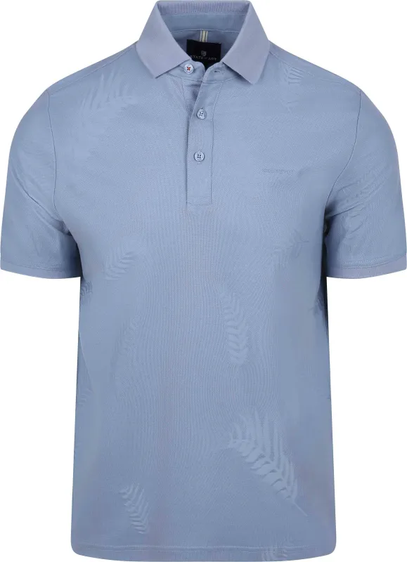 State of Art Polo Shirt Leaf Piqué Light Light blue Blue maat 3XL