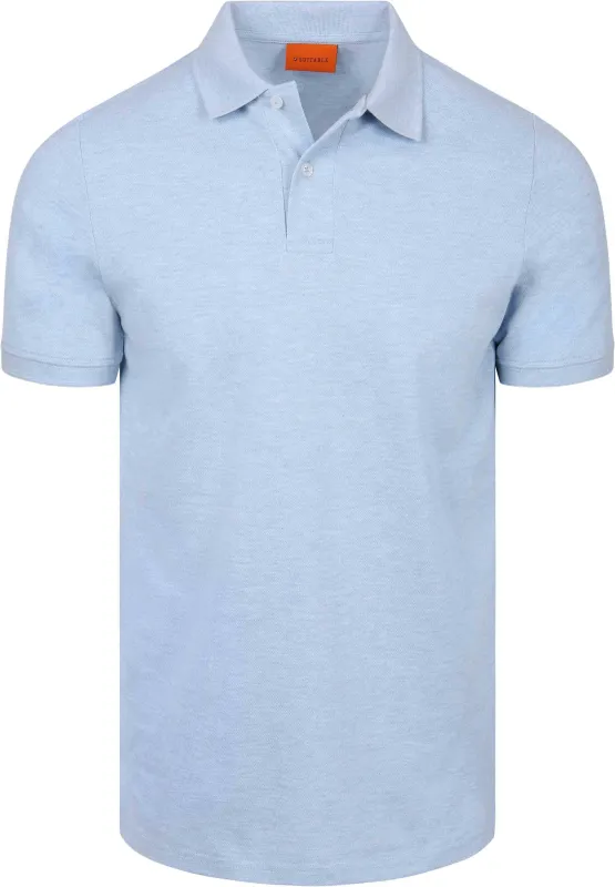 Suitable Polo Shirt MEL Pique Sky Light blue Blue maat 3XL