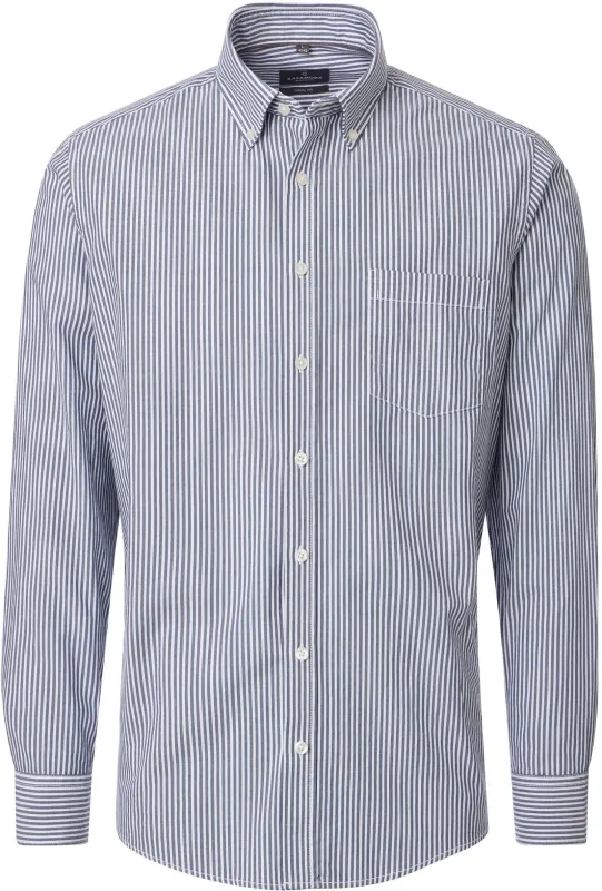 CASAMODA Casual Shirt Stripes Navy Blue Dark Blue maat 4XL