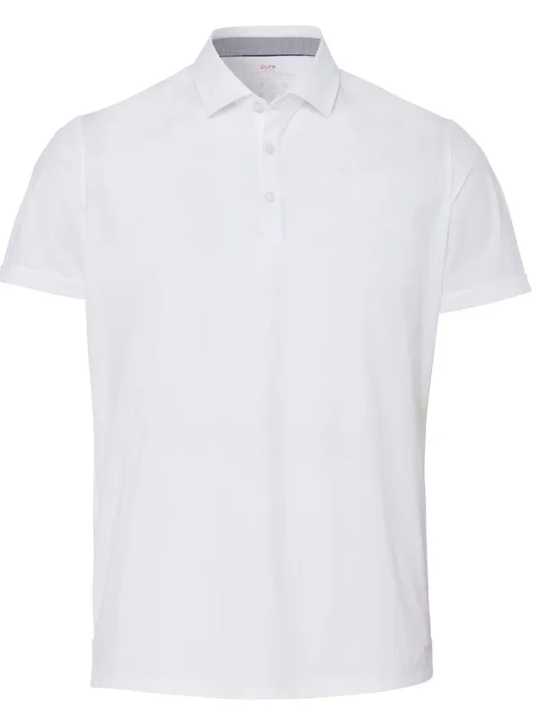 Pure Functional Polo slim fit shor White maat 3XL