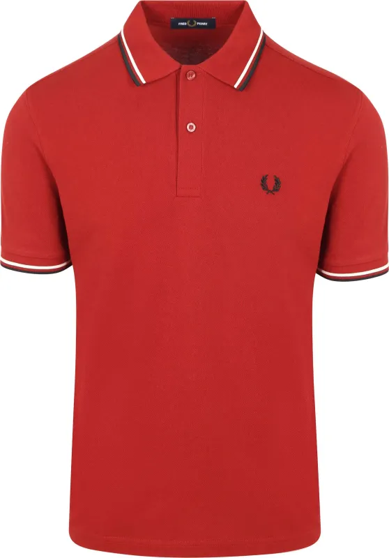 Fred Perry Polo Twin Tipped M3600 74A Red maat L