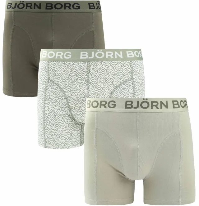 Bjorn Borg Boxers 3Pack Stretch Green Dark Green maat L