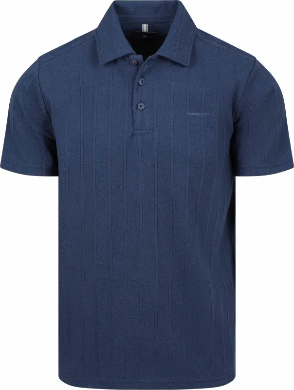 State of Art Polo Shirt Jersey Drop Needle Navy Blue Dark Blue maat L