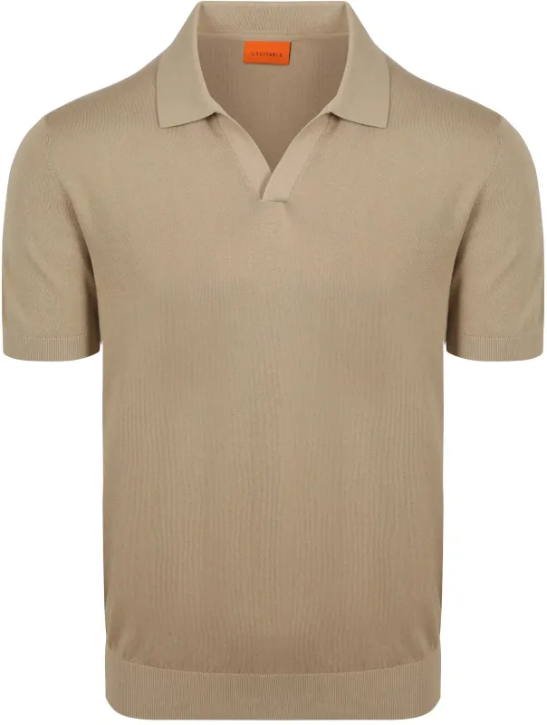Suitable Polo Shirt Riva Compact Beige Taupe maat L