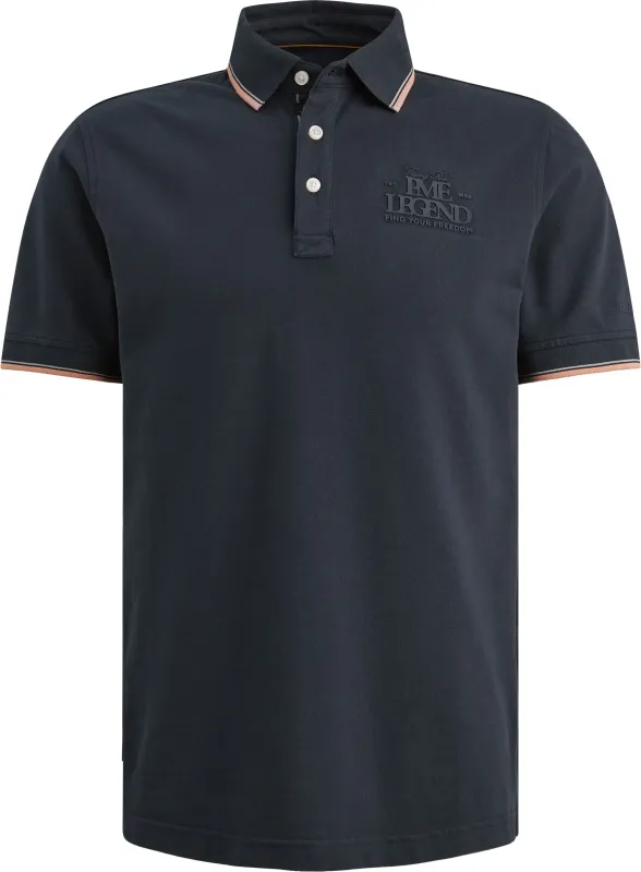 PME Legend Piqué Polo Shirt Carbon Navy Blue Dark Blue maat 3XL