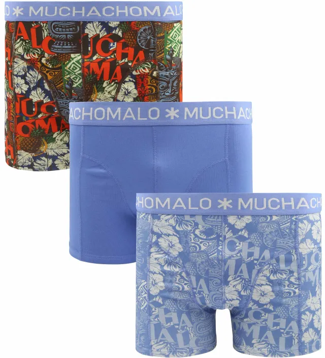 Muchachomalo Boxershorts 3-Pack Tiki Multicolour Blue maat 3XL