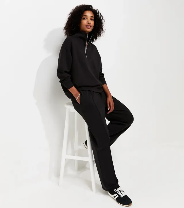 Premium Black Wide Leg Joggers