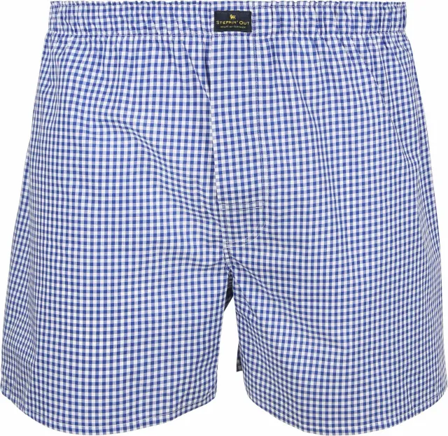 Steppin' Out Boxershort Vichy Royal Blue White Dark Blue maat M