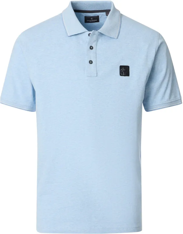 CASAMODA Polo Shirt Jersey Tipping Light Light blue Blue maat 3XL