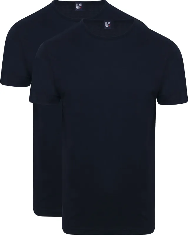 Alan Red Derby R-Neck T-Shirt Navy (2Pack) Dark Blue Blue maat 3XL
