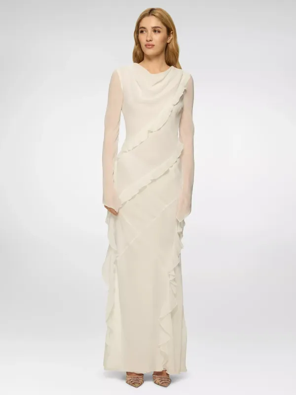 DASKA Circe Ruffle Maxi Dress