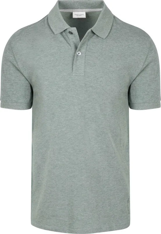 Profuomo Piqué Polo Shirt Melange Green maat L