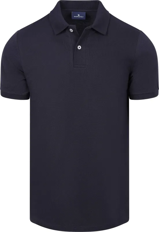 Steppin' Out Polo Piqué Navy Dark Blue maat L