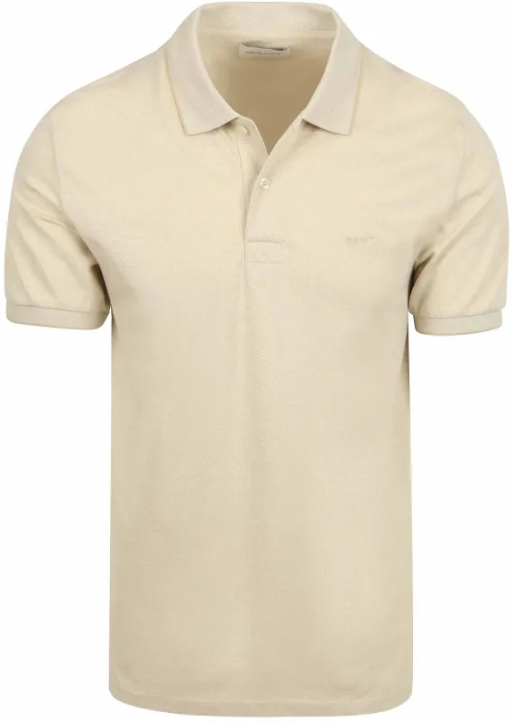 Gant 2Tone Piqué Polo Shirt Ecru Beige maat 3XL